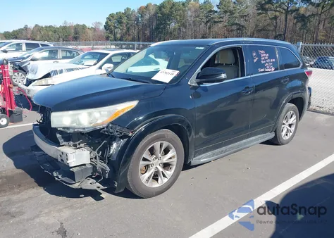 2015 Toyota Highlander Xle V6 from USA, damaged, VIN 5TDKKRFH9FS097144